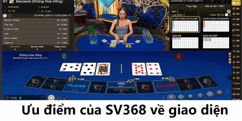 Giao diện SV368 thiết kế vô cùng chân thực và đẹp mắt